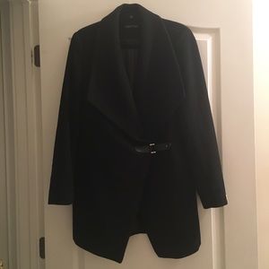 Calvin Klein Black LUXE BUCKLE COAT